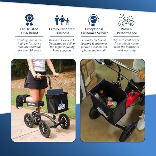 image for KneeRover Deluxe Knee Scooter Basket Accessory with Large Capacity - K