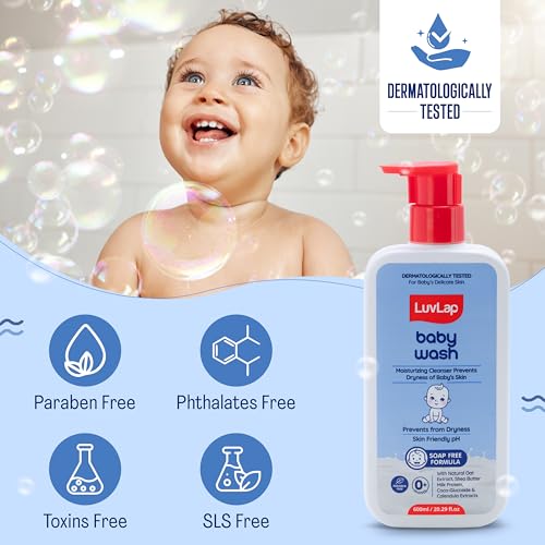 Image of LuvLap Baby Wash with Milk Protein & Shea Butter (600 ml x Pack of 2)