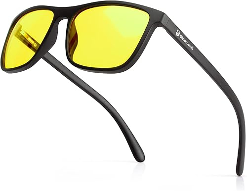 Bloomoak - Gafas de bloqueo de luz azul-Gafas de juego ámbar antirreflejos para un mejor sueño para pantallas, juegos, televisores, teléfonos