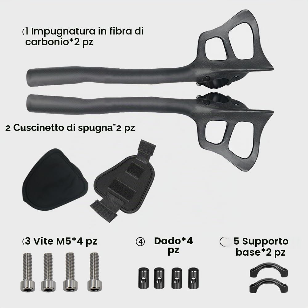 Alfa Pasca triathlon manubrio aero carbon 340mm bicicletta manubrio 31.8