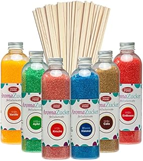 Zestaw imprezowy 6 x 230 g, wata cukrowa, cukier do maszynki do waty cukrowej, w zestawie 100 patyczków z waty cukrowej