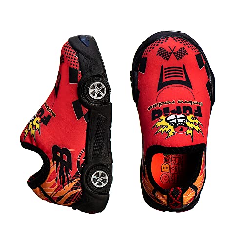 Tênis Infantil Masculino Bebê Carro Com LED Macio - AS166 Cor:Vermelho - Preto;Tamanho:20