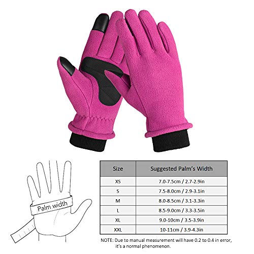 Luvas, Andoer Luvas térmicas polar de lã de inverno com tela sensível ao toque para passeios ao ar l