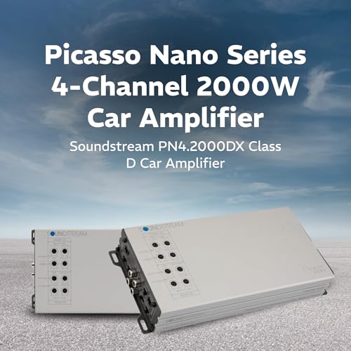 Image of Soundstream Picasso Nano PN4.2000DX, Compact Car Stereo Amplifier, 2000W Peak Power Voice Amp, 4 Channel Stereo Amp, 4 Ch Amplifier for Speakers, Highs (Renewed)