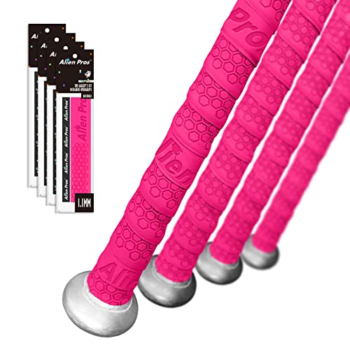 Image of Alien Pros Bat Grip Tape for Baseball (4 Grips) - 1.1 mm Precut and Pro Feel Bat Tape - Replacement for Old Baseball bat Grip - Wrap Your Bat for an Epic Home Run (4 Grips, Pink)