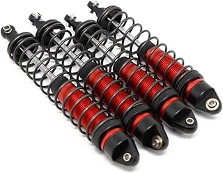 RC Shocks for 1/10 Arrma ,4PCS Front + Rear Full Alloy Shocks For 1/10 Arrma Senton Granite Big Rock Typhon 3S Mega 550 BLX ,RC Upgrades Replacement Parts Kit (Red)