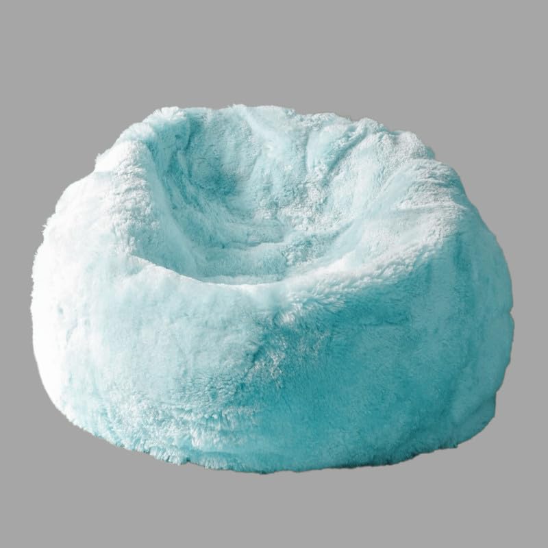 Image of Biggie Bean 6XL Bean Bag with Beans Filled - Imported Premium Fur Bean Bag Sofa : Furry Delight - Unmatched Softness Luxurious Comfort (Matching Color : Soft Fur, Sea-Blue)