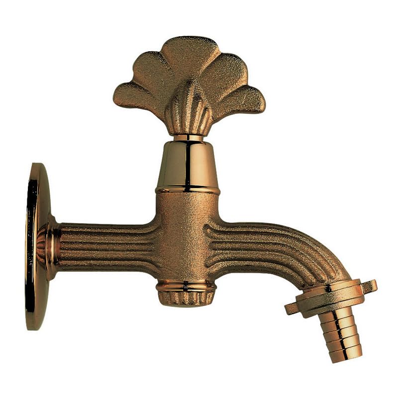 Rubinetto artistico per fontanelle con portagomma. Finitura bronzo spazzolato - Idral