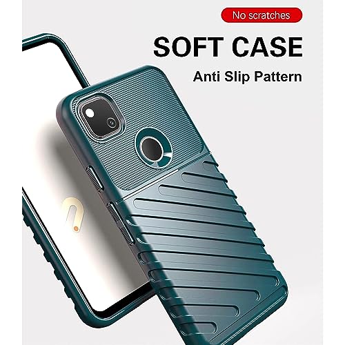 Image of Shockproof Back Cover Case for Google Pixel 4a 4G | 360 Degree Protection | Protective Design | Anti-Scratch Tough Slim TPU Case for Google Pixel 4a 4G (Green)