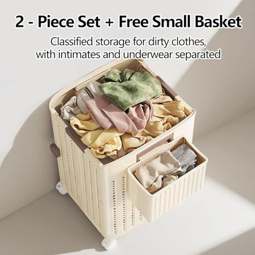 Panier à linge sur roulettes au design slim et compact pour les angles étroits - 5