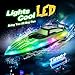 JOI MEW RC Boat with LED Lights for Kids, 2.4Ghz Remote Control Racing Boats for 8-12,Toy Water Boat for Pools & Lakes with Waterproof,Rechargeable Battery, for Boys Girls Green