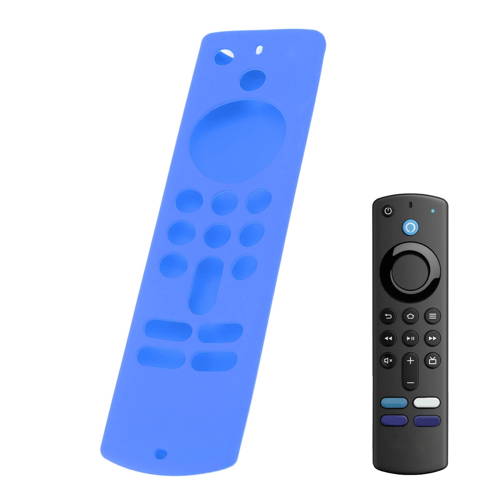 Funda Protectora de Silicona Suave para Mando a Distancia TV Stick, Antideslizante con Cordón, Recortes Precisos, Ligera, 3.ª Generación (Blue)