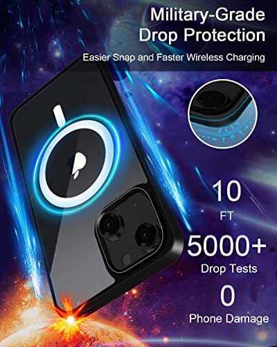 Botoer Magnetic Case Designed For Iphone 14 Case/Iphone 13 Case,[Compatible With Magsafe][2 Pcs Glass Screen Protector+Camera Lens Protector][Shockproof Slim Thin Phone Case Cover] 6.1 Inch,Black #TOP3