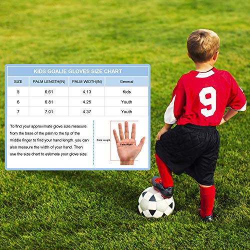 image for FitsT4 Sports FitsT4 Kids Goalie Gloves Soccer Goalkeeper Gloves with 