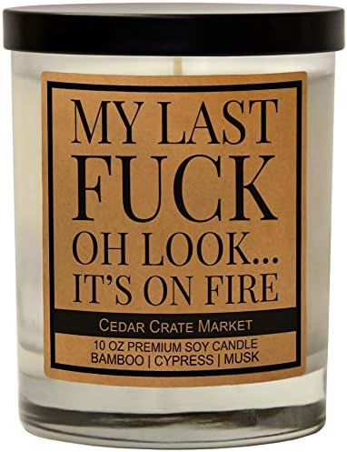 My Last F - Premium Scented Funny Candles, Funny Gifts for Women, Men, Best Friend, Gift for Her, Him – BFF Gifts – Candle Gifts - Valentines Day Gifts for Him, Boyfriend - Birthday - Made in USA