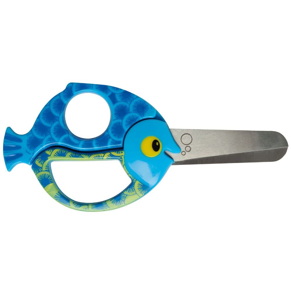 Plush Addict Childrens - Kids Scissors - Fish Shaped 13cm - with Rounded tip and Safety Cutting Edges