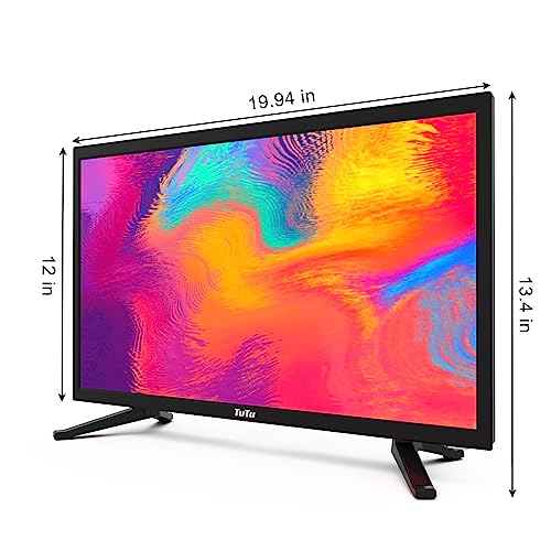 Image of TuTu 22 Inch FHD TV, 2K LED Small Flat Screen Non-Smart Television, Works with Apple TV, Fire Stick, Roku, Google, TiVo, Xumo, and Streaming Devices