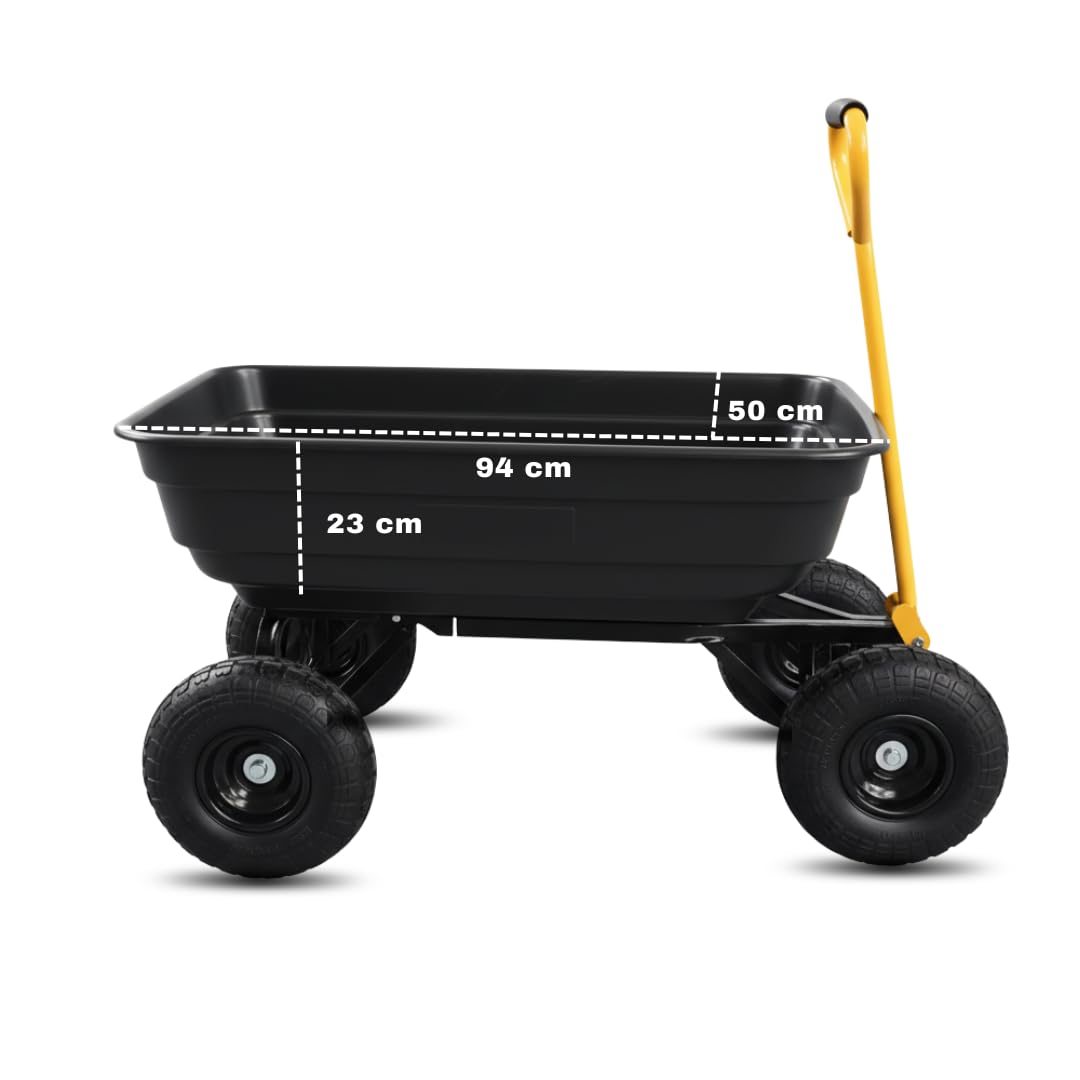 Carro de jardín de Mano Plegable, Capacidad de Carga de 180 kg, Carretilla de jardín, Remolque de Mano
