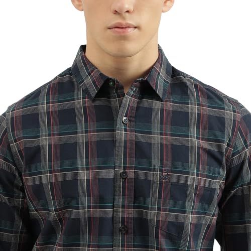 Image of United Colors of Benetton Slim Fit Spread Collar Checkered Shirts