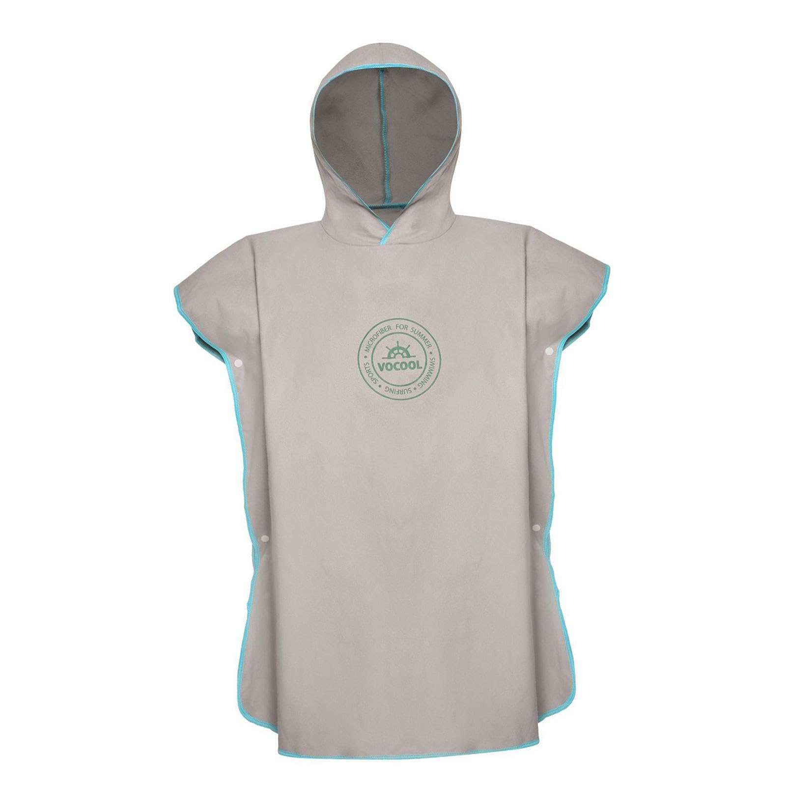Poncho de Surf Robe de Rechange Serviette à Capuche Peignoir de Natation Protection Contre Le Vent et Le Sable Adapté pour Les Enfants à La Plage et P, Gris