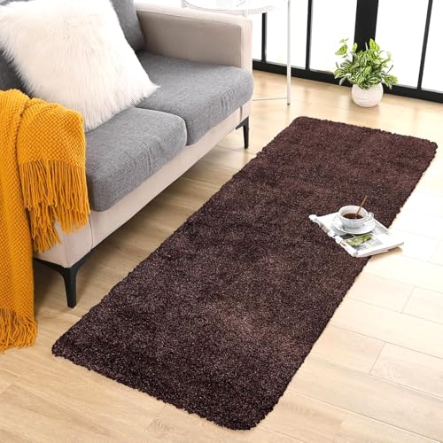 Image of 2x5 feet Soft Runner Rug for Living Room and Bedroom, Modern Indoor Floor Carpet with Non-Slip Backing, Comfortable Decorative Home Decor Rug, Easy Clean & Durable- (Coffee, Rectangular)
