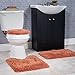 Home Lavish 3 Piece Super Plush Non-Slip Bath Mat Rug Set - Rust