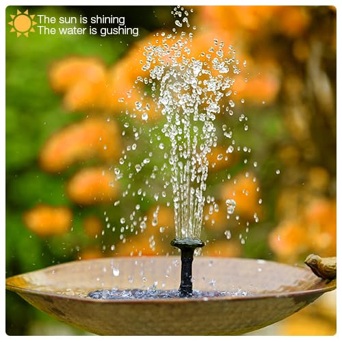 AISITIN 3.5W Solarbrunnen für Draussen (φ180mm) Solar Springbrunnen für Außen mit 4 Stützstangen Solar Teichpumpe mit 6 Düsen Solar Schwimmender Fontäne Pumpe für Garten/Teich/VogelBad/Wasserspiel