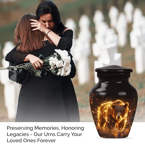 Image of Bear Urn - Small Urns for Human Ashes - Cremation Urns for Human Ashes Adult Female - Ashes Urn Adult - Urn for Dad - Decorative Urns (3 inch Pack of 1)