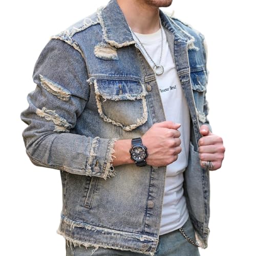 ジャケット・アウター Hand-Ripped Denim Jacket [extrm-fit] Hand-Ripped Denim Jacket [extrm-fit]