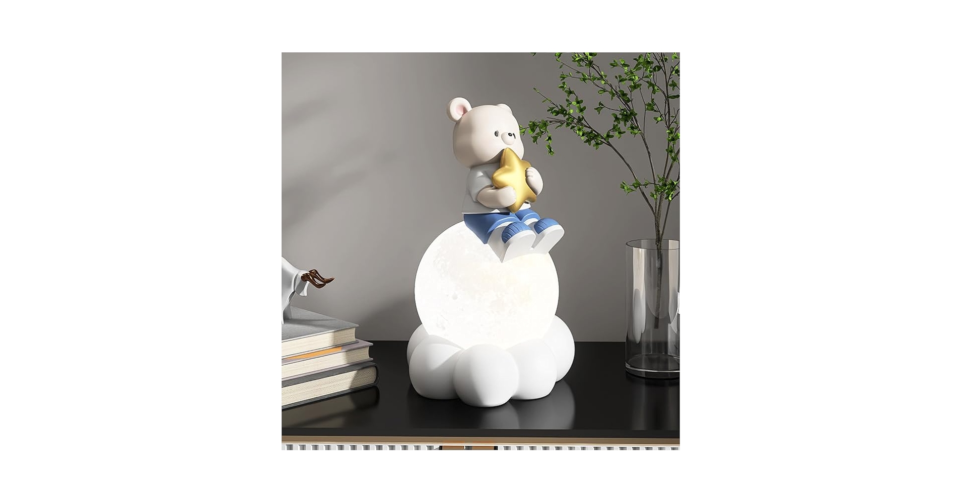 Amazon.co.jp: MOMOAO ナイトライト くまちゃん 月に座る 可愛い