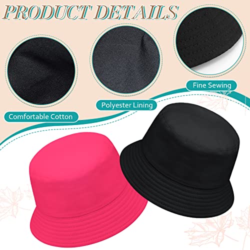 Set de 16 sombreros tipo bucket sólidos para verano miniatura 3