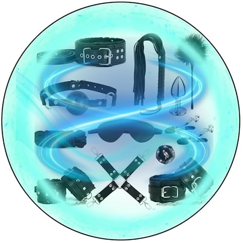 Erotisk Rem 12 Bitar Av LäDer MotståNd Rem TillbehöR FöR Hem TräNing, Hela Kroppen TräNing Rem FöR Flexibilitet - Q (Svart) -E12c25