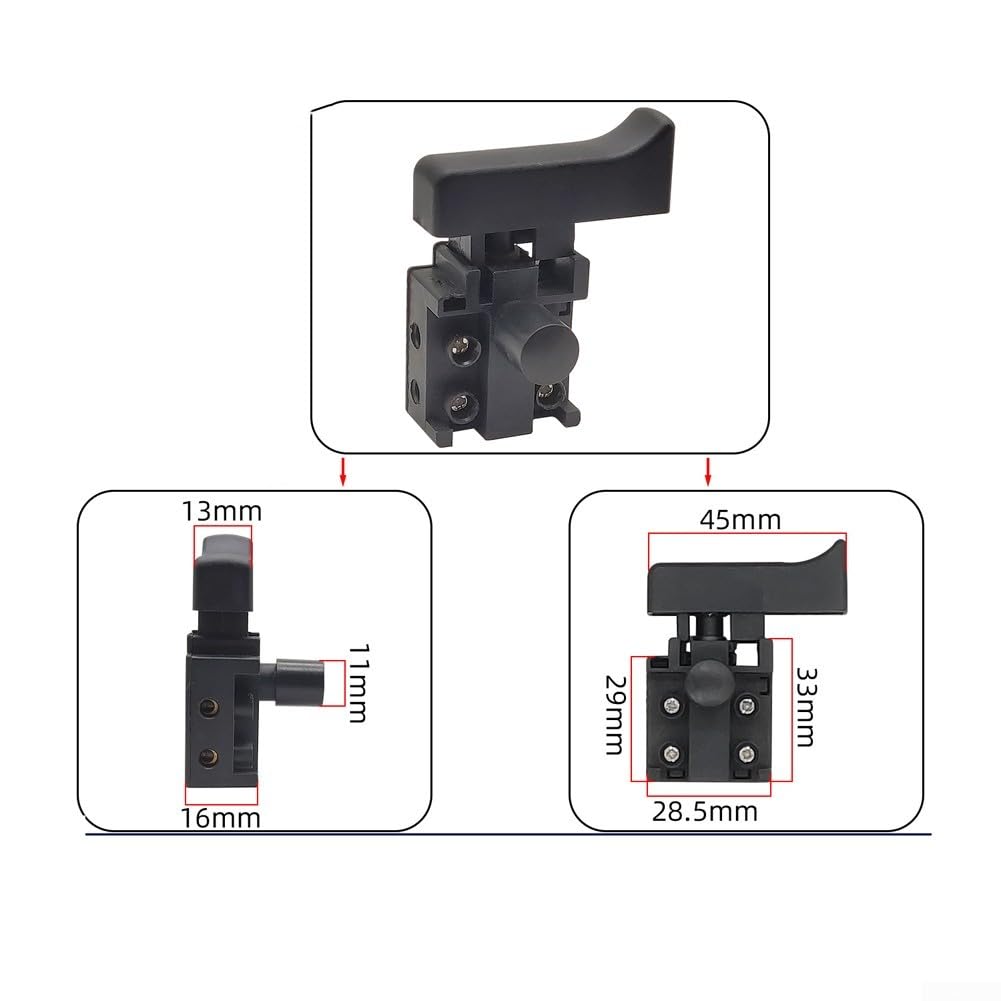 Interruttore di ricambio per antipolvere per martello demolitore e trapano elettrico modello 04758 per uso utensile serie 26