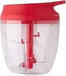 Processador de Alimentos Manual Triturador Mixer 5 Laminas - 850ml Clink (VERMELHO)