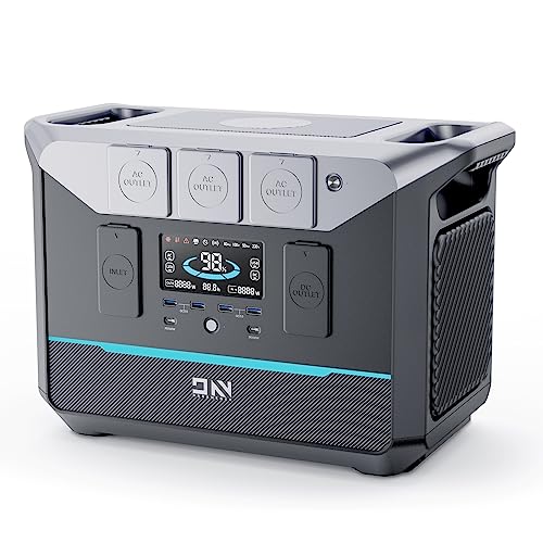 Portable Power Station 1800W (3000W Surge), 1382.4Wh LiFePO4 Battery Backup, 1.3Hr Fast Charging, 15ms UPS, Solar Generator for Home Backup, Camping, RV & Off-Grid Living (Solar Optional)