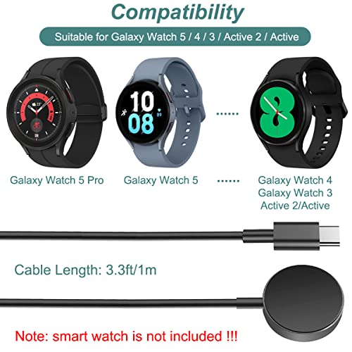 Image of Charger for Samsung Galaxy Watch 5, Galaxy Watch 5 Pro, Charging Cable Dock with Alumium Case (USB-C) (3.3ft /1m) | USB-C Charging Cable Cord with Alumium Case for Samsung Galaxy Watch (3.3ft /1m)