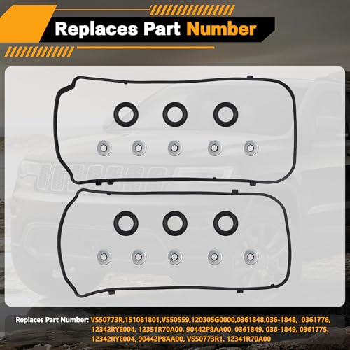Image of Valve Cover Gasket Set,Replace VS50607R | Compatible with Honda Accord /Odyssey /Pilot /Ridgeline, Acura /RL /TL /MDX, Saturn Vue 3.0L 3.5L V6