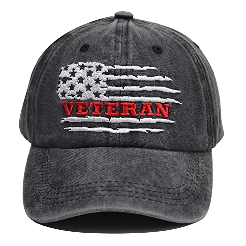 Manmesh Hatt Distressed Veteran Army Hat For Men And Women, Usa Patriotic Military Hat, Adjustable Washed Embroidered American Flag Baseball Cap #TOP13