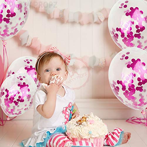 Image of Party Propz Rubber Pack Of 50 Pcs Pink Confetti Balloons For Girls Birthday Decoration /Birthday Decoration