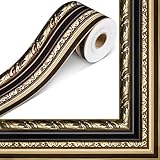 3D PVC Retro Europäischen Stil Abnehmbare Tapete 6 cm × 10 m Wohnzimmer Küche Bad Dr, Selbstwaschbare Bordüre, Leicht anzubringen & Sauber Entfernen, für Mieter und Renovierer (A)