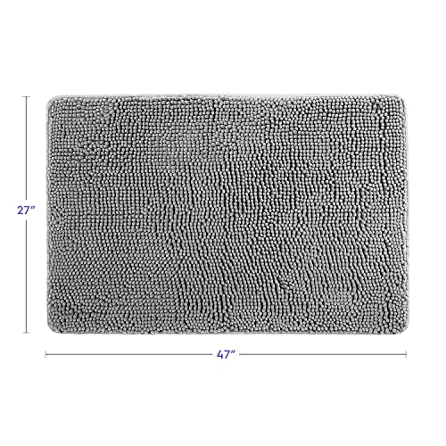 Tafts Ultra Plush Chenille Microfiber Bathroom Rug, Space Grey, 27 X 47 Inches #TOP2
