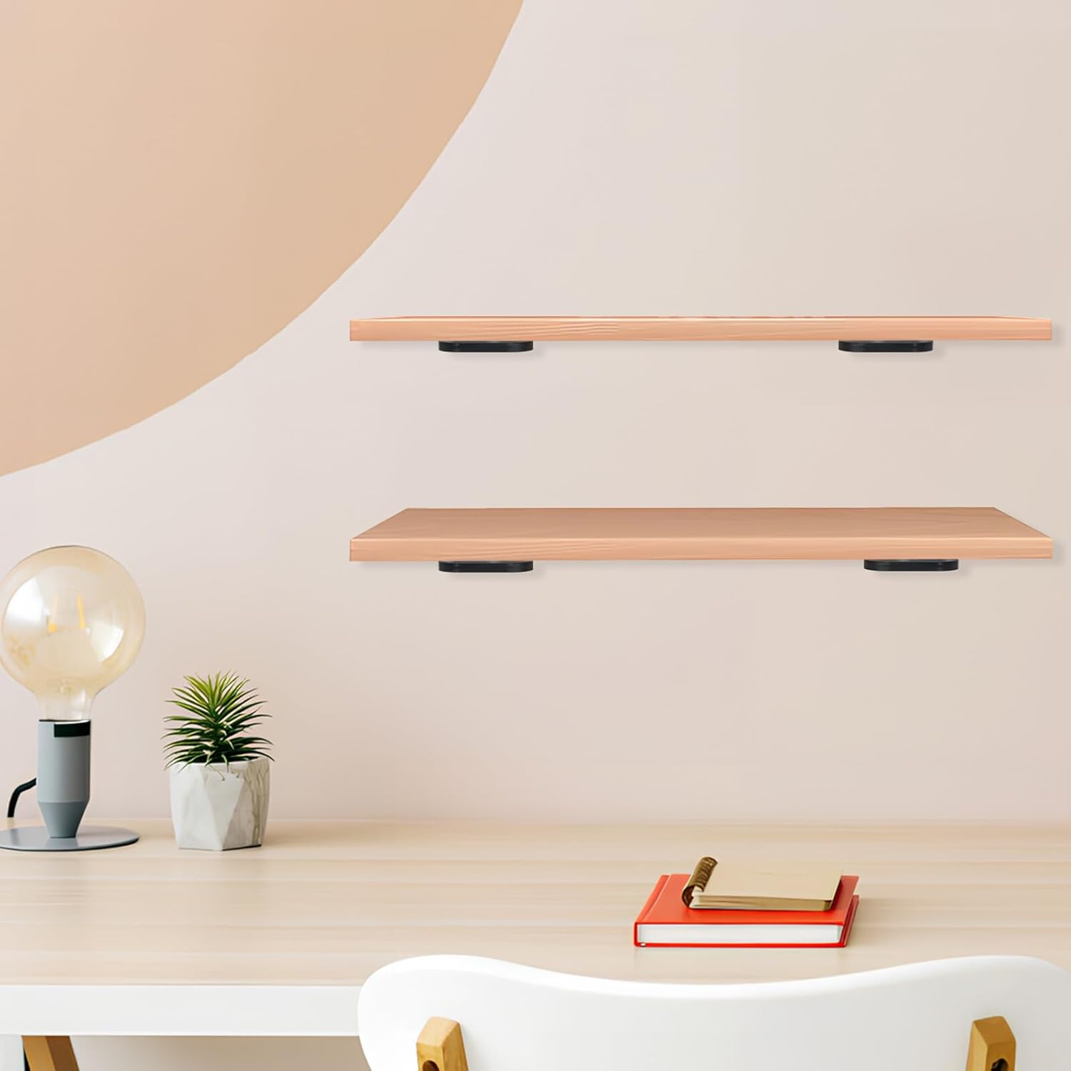 4 Pcs Heavy Duty Floating Shelf Brackets Black Metal Corner Braces for Wall Shelving Thickened Widened Supports with Rounded Edges for Strong Load-Bearing and Space-Saving Storage