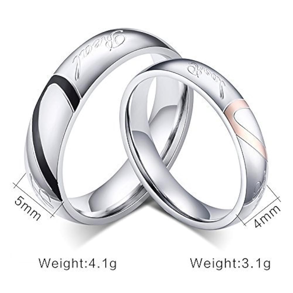Amazon | シルバー ペア リング Love ＆ ハート モチーフ 刻印入