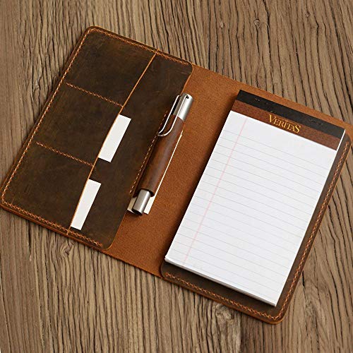 Personalized leather notebook journal refillable 5x8, notebook holder, legal pad cover, A5 Padfolio, 5x8, refillable travel notebook A5 insert, Portfolio - Thumbnail 3