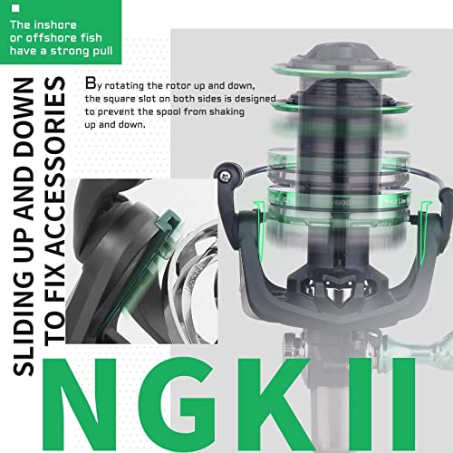 Haut Ton Spinning Reel 13000/15000 Series Advanced Version,17+1Bb Full Metal Surf Fishing Reels,4.7:1 Gear Ratio 55Lbs Max Drag Medium/Heavy Long Casting Inshore & Offshore Saltwater Monster Fish. #TOP2