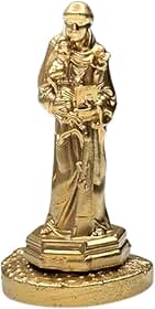 Miniatura Religiosa Santo Antonio em Resina Dourada 5 cm