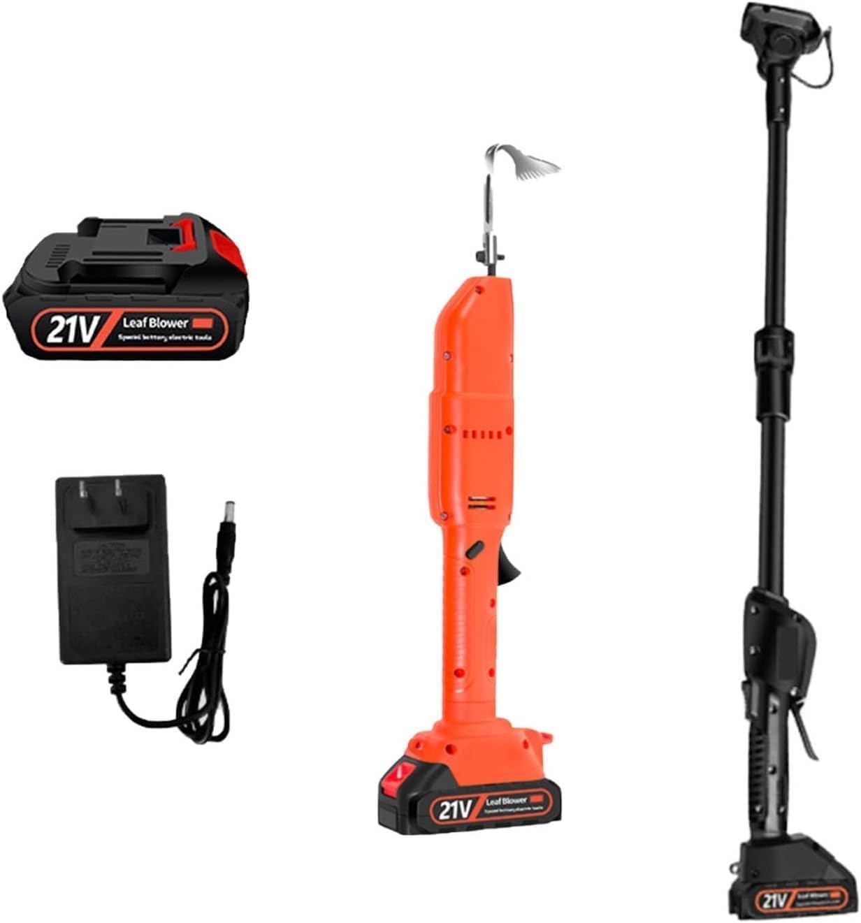 Zappa da Giardino Motorizzata A Batteria da 21 V, 2 in 1, Rastrello per Erbacce E Zappa da Giardino, Zappa Elettrica Portatile con Batteria E unità di Ricarica, Manico R, One Color, 1 Batterie