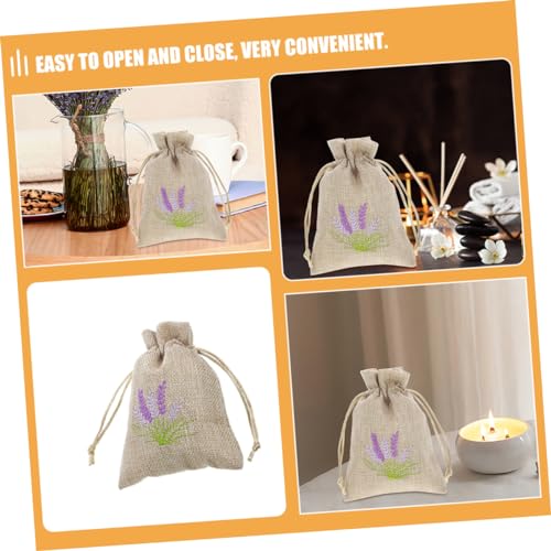 5 bolsas de lino rellenable color beige 14x10x0.5 cm miniatura 3