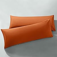 Vista 22 de MILVOWOC - Juego de 2 fundas de almohada de microfibra cepillada tamaño estándar, color naranja quemado, juego de fundas de almohada antideslizante