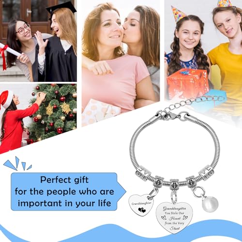 Image of Mwphuy Grandma Bracelet Gifts from Grandparents Family Jewelry Christmas Birthday Gift You Stole Our Heart from The Very Start Gift